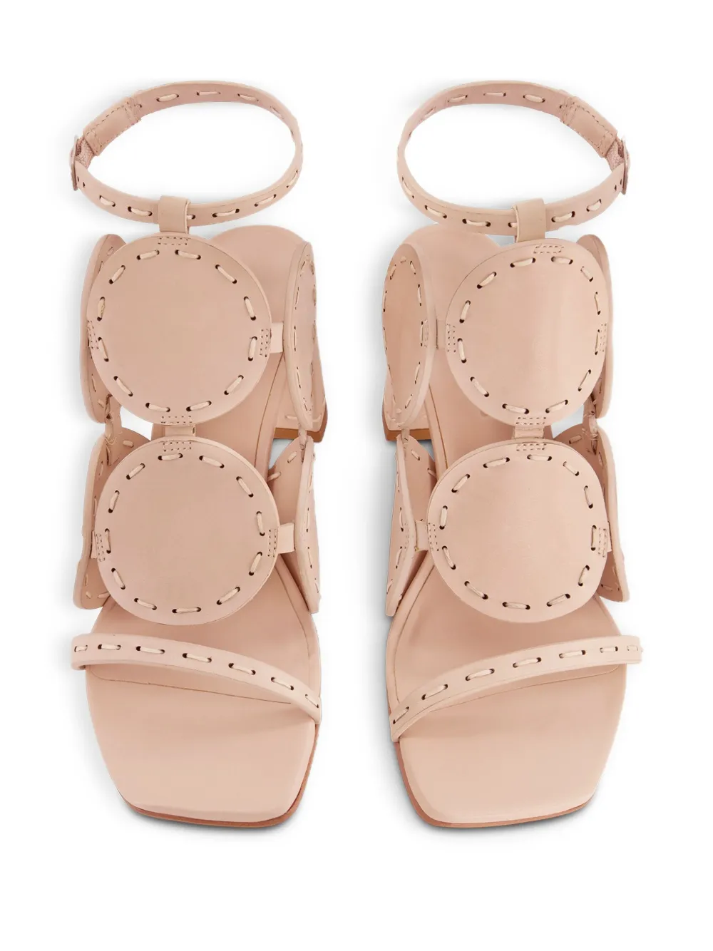 Bernardo 75mm New Moon circular-cutout sandals Pink