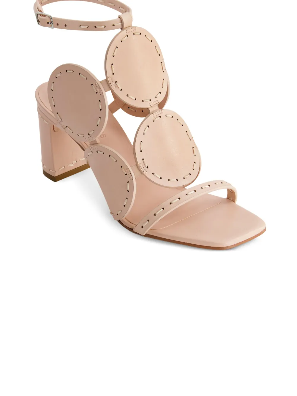 Bernardo 75mm New Moon circular-cutout sandals Pink