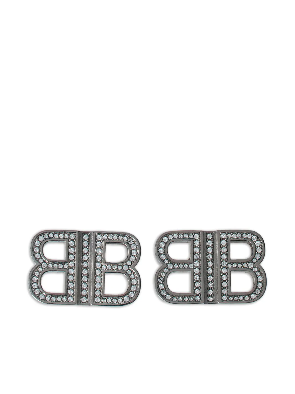 Balenciaga crystal-embellished BB earrings | Silver | Image 1