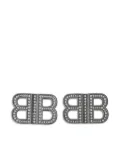 Balenciaga crystal-embellished BB earrings - Silver