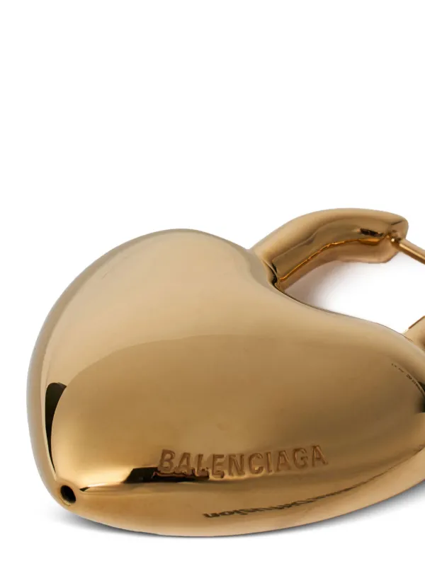 Balenciaga ハートシェイプ フープピアス | ゴールドトーン