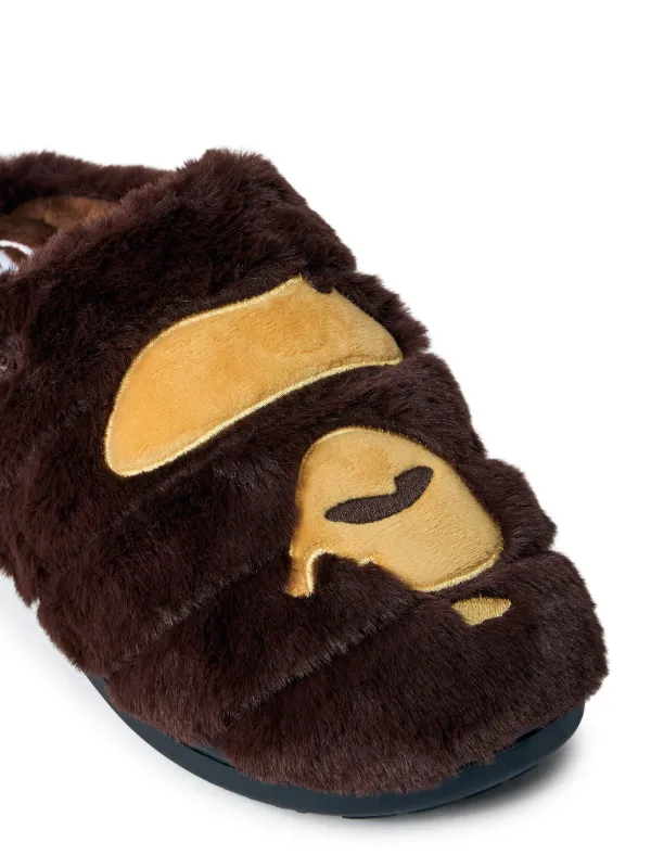 【M】 A BATHING APE x SUBU Head Brown A Bathing Ape Ape Head Puffer Sandals Subu Brown Men's