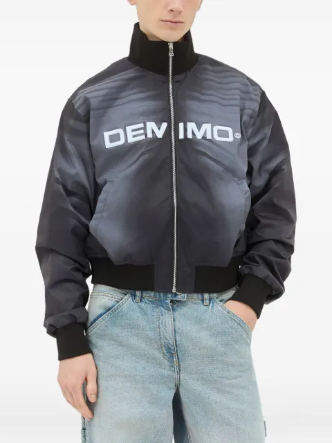 DEMON graphic-print zip-front bomber jacket