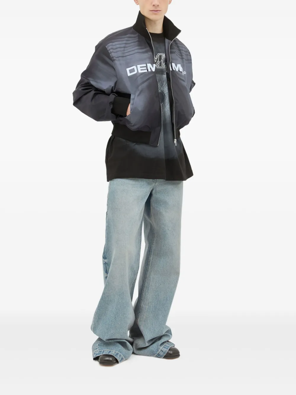 DEMON graphic-print zip-front bomber jacket | Bomber Jackets | Image 2