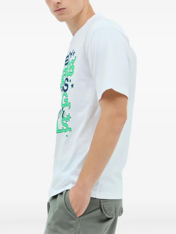 トップス ICE & TECHNO ICE & TECHNO crew-neck graphic-print T-shirt | White | FARFETCH