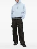 ICE & TECHNO cross-print snap-fastening hoodie - Blue