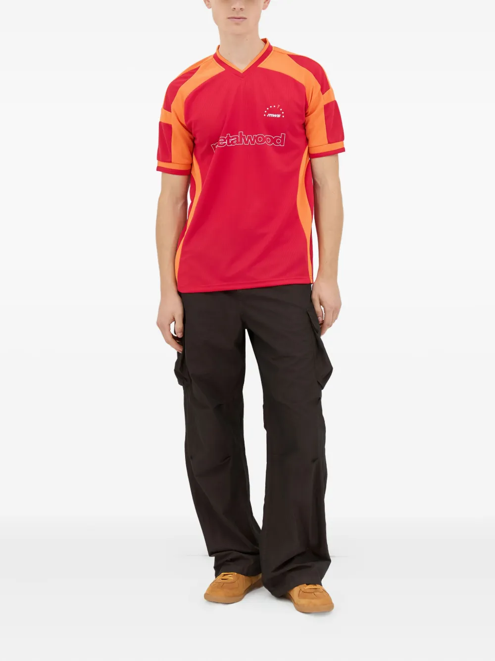Metalwood Studio T-shirt met vlakken en logo - Rood