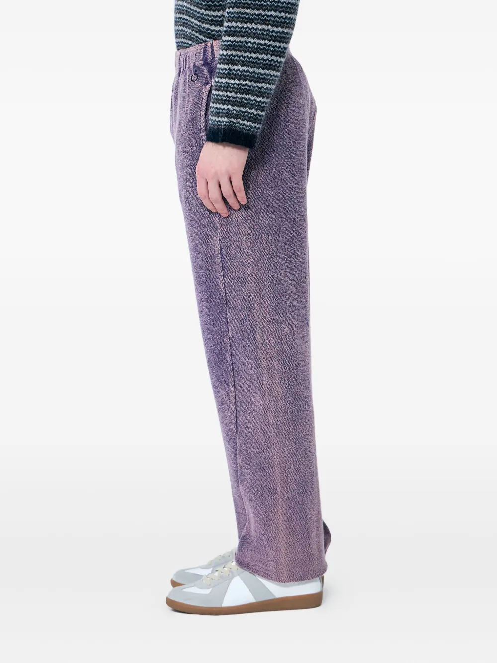 NÒMARYTHM TEXTILE Geverfde broek met gedraaid vlak Paars
