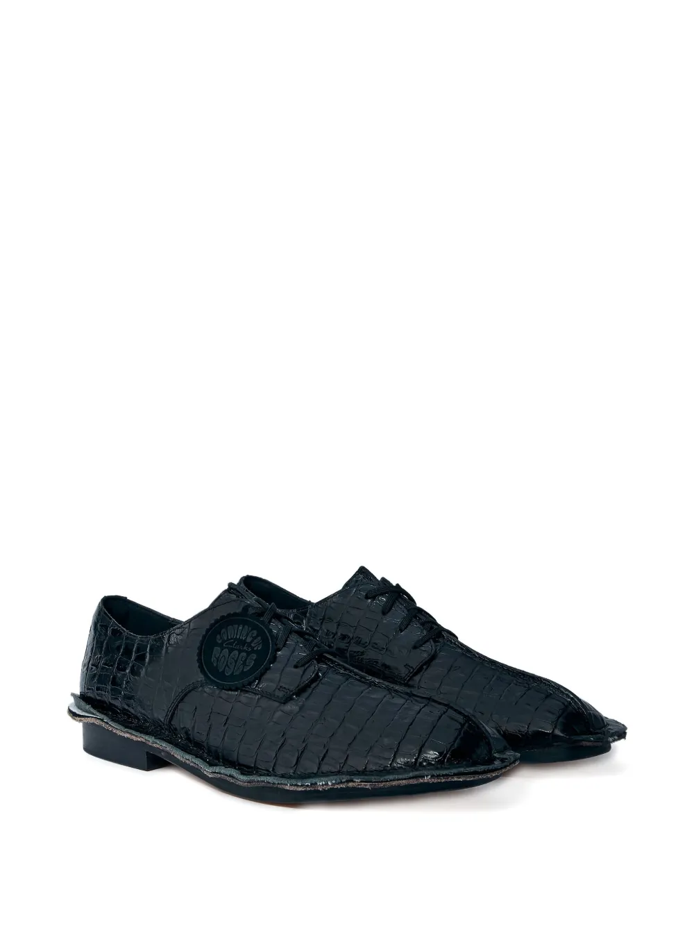 Martine Rose x Clarks croc-embossed derby shoes Zwart