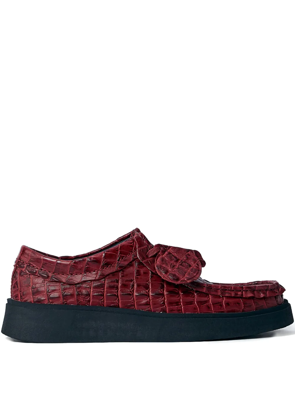 Martine Rose Torview croc-embossed lace-up shoes Red