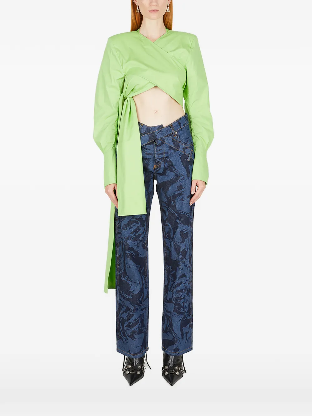 Ninamounah Top con scollo a V - Verde
