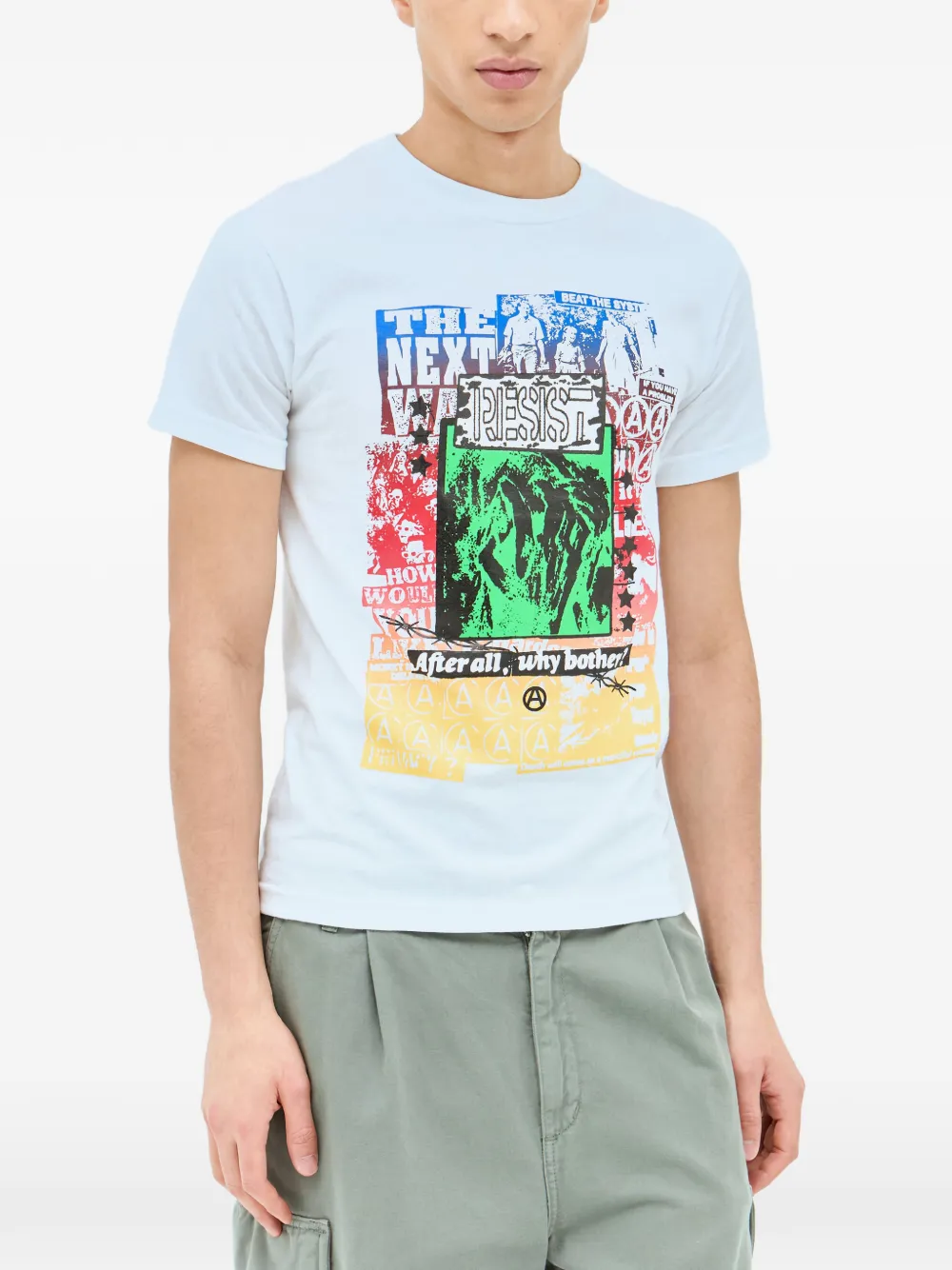 Nancy Ganz T-shirt girocollo Lies con stampa - Bianco