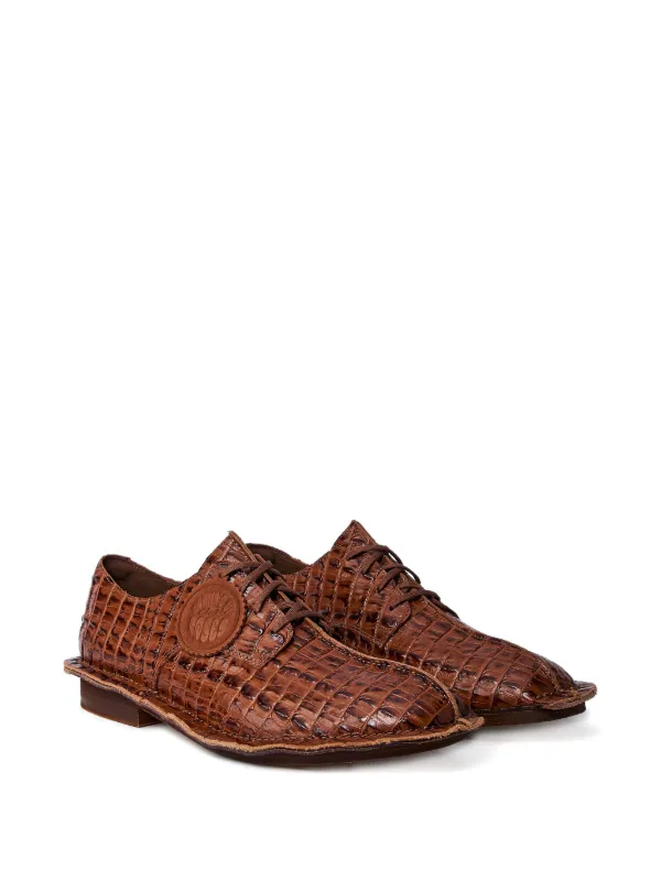 Martine Rose x Clarks croc-embossed Derby Shoes | Brown | FARFETCH JO