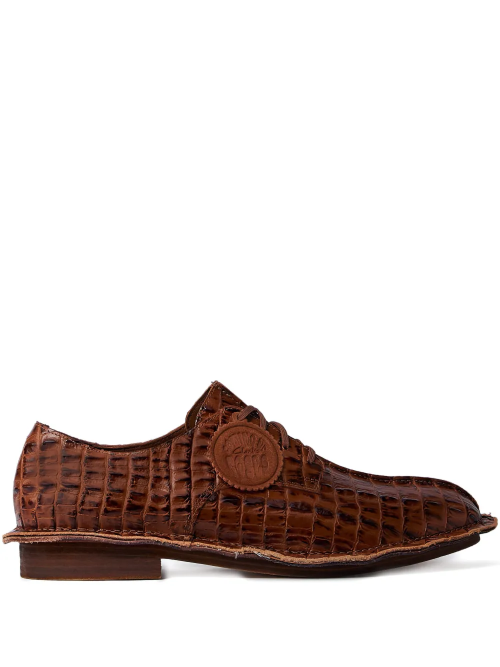 Martine Rose x Clarks croc-embossed derby shoes Brown
