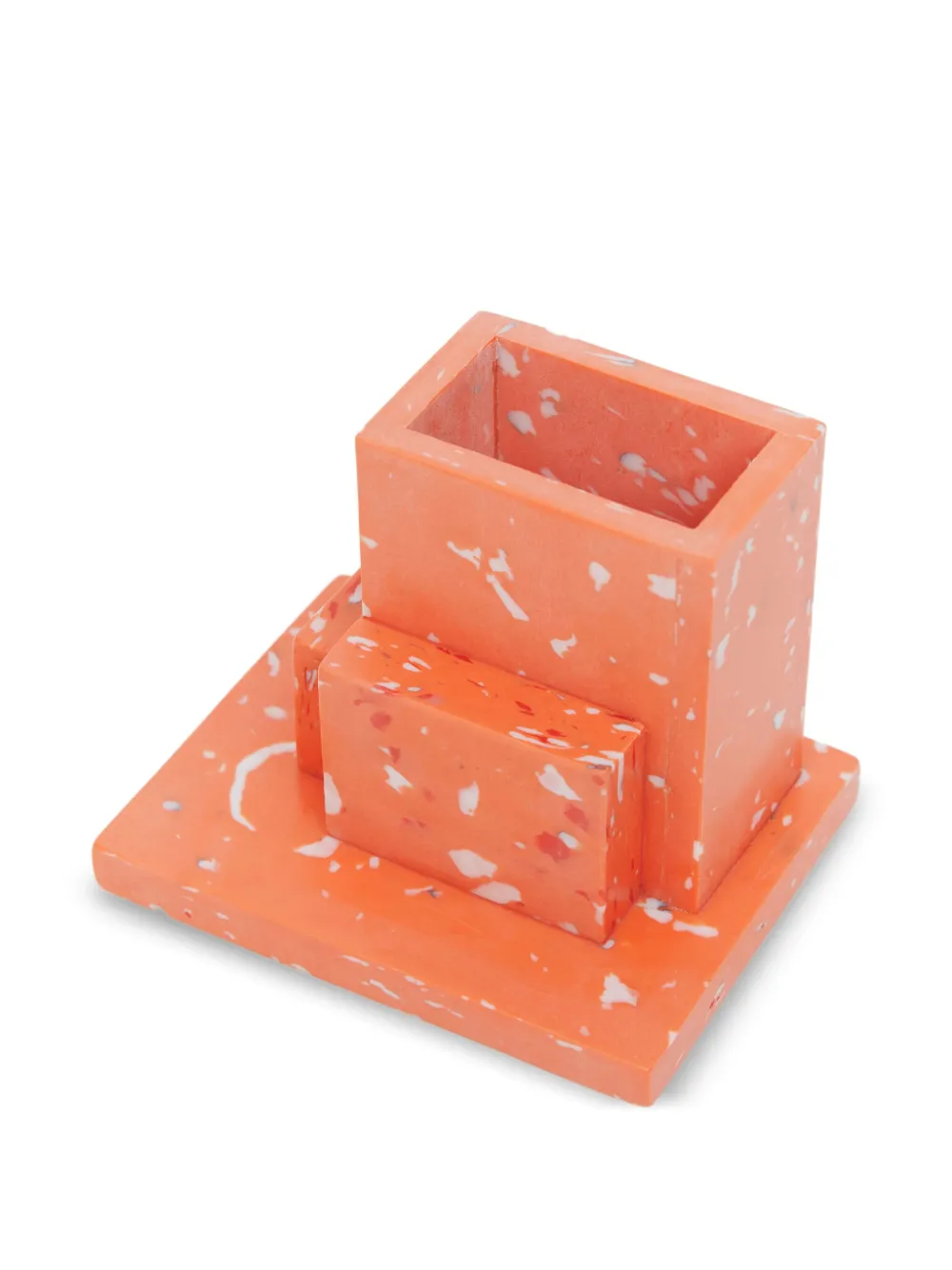  Space Available Abstract-pattern Print Pen Holder - Orange 