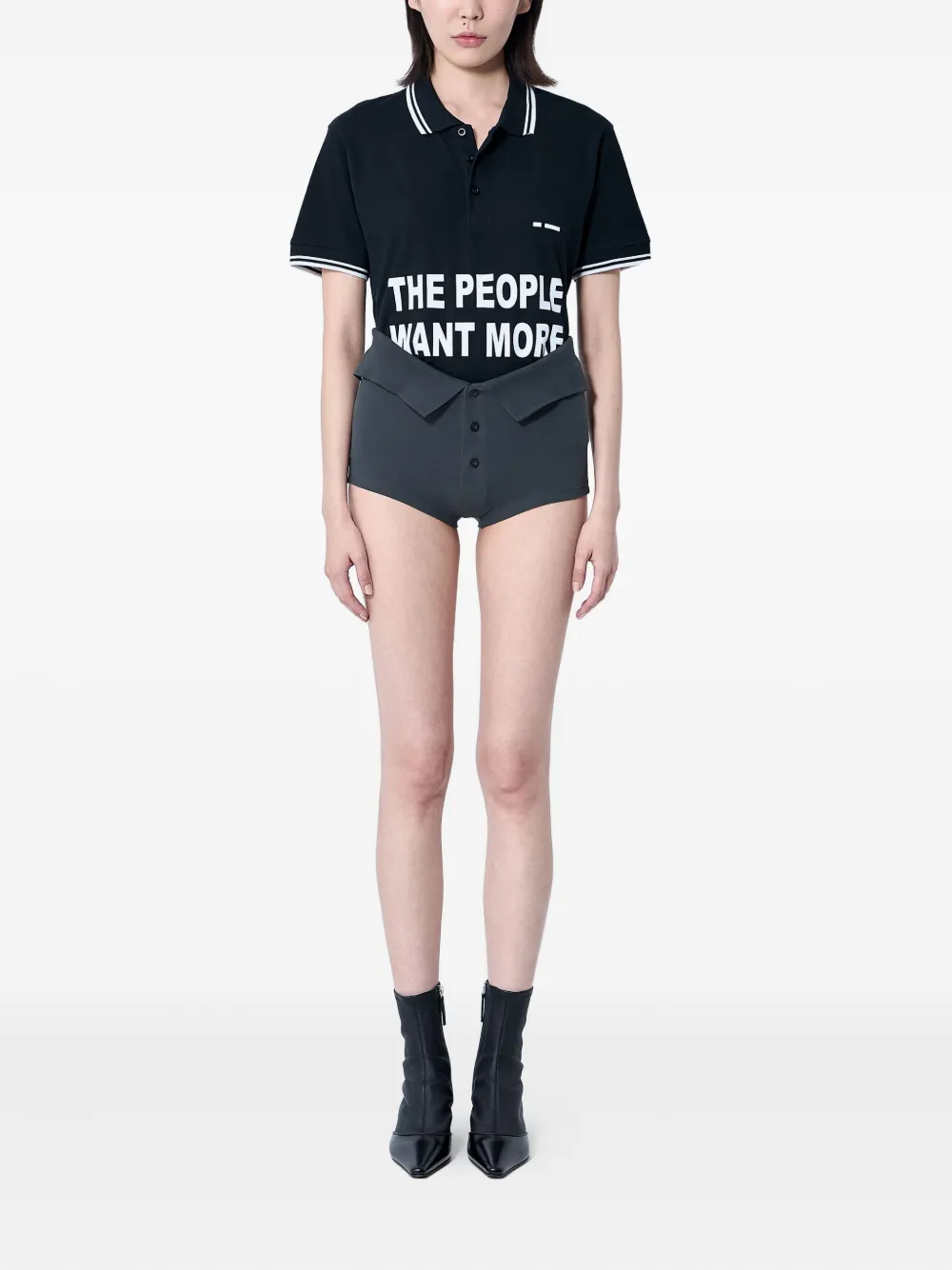 Sia Arnika tipped collar text-print polo shirt | Polo Tops | Image 2