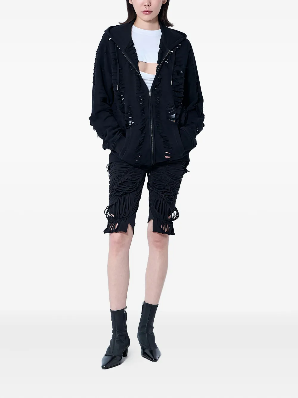 Sia Arnika distressed zip-up hoodie | Hoodies | Image 2