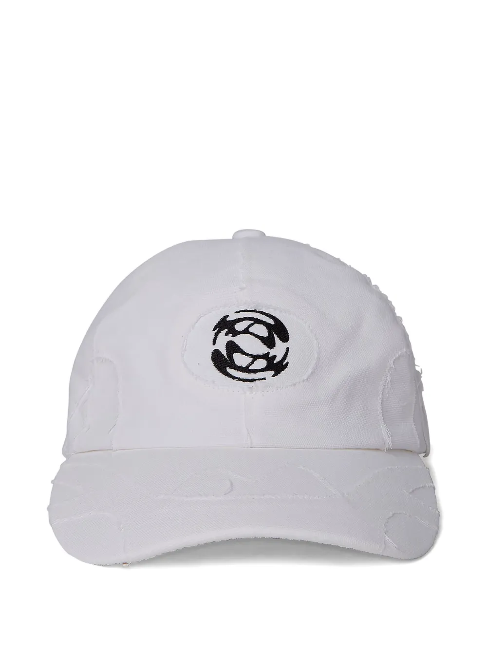 Rombaut Logo-motif Frayed Baseball Cap In White