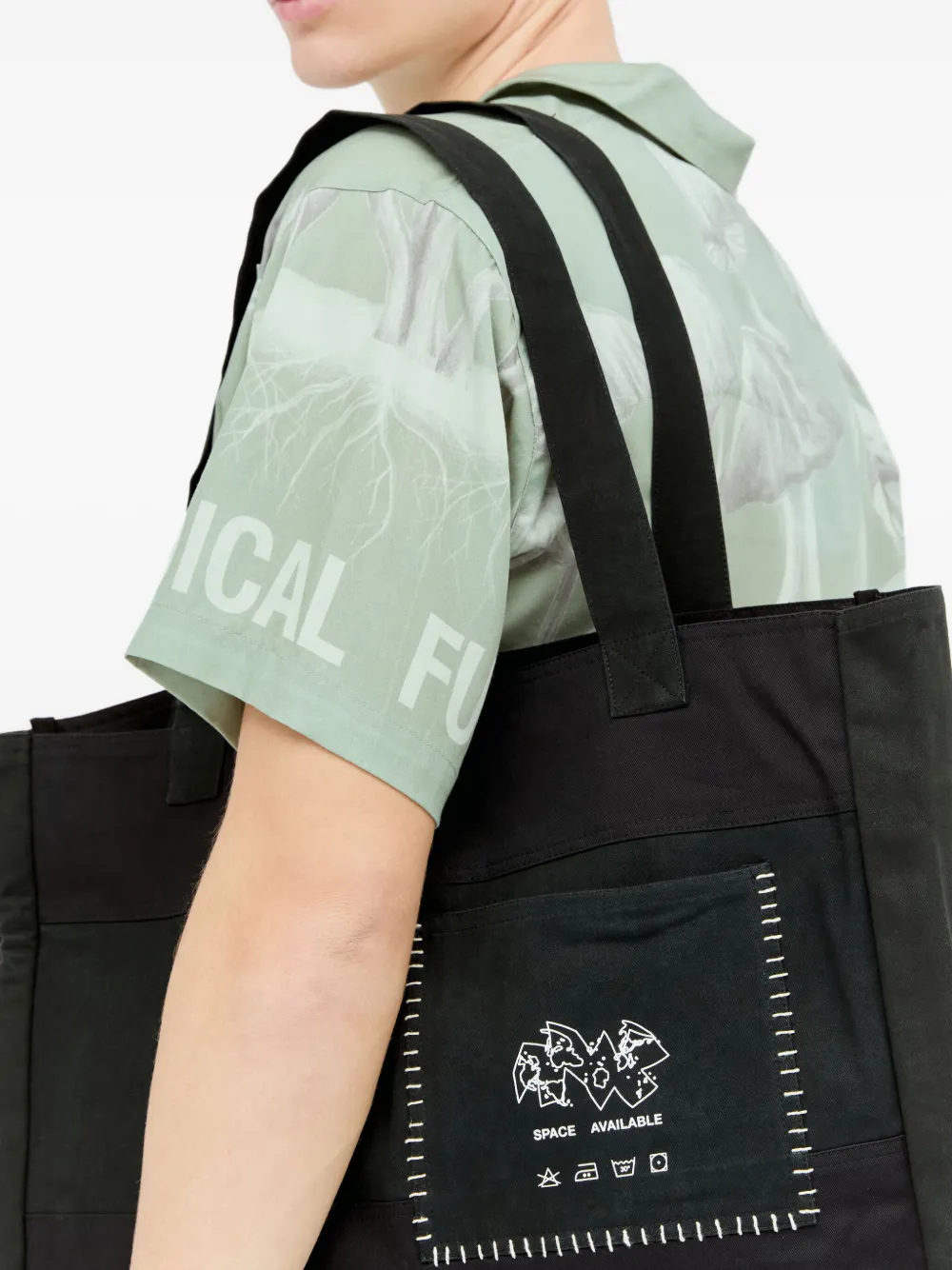 Space Available Shopper met opgestrikte zak Zwart