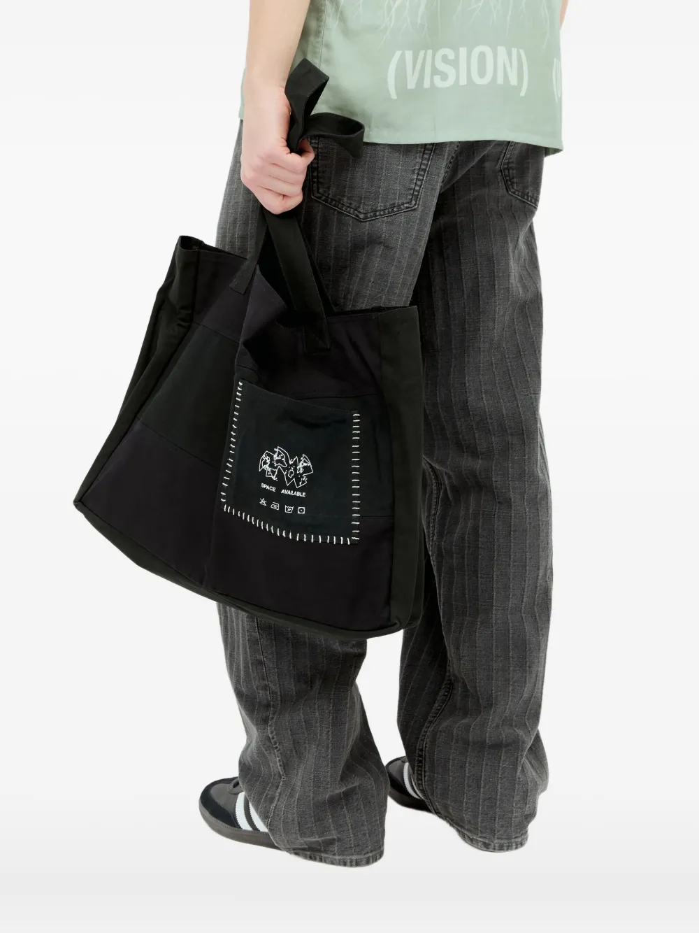 Space Available Shopper met opgestrikte zak Zwart