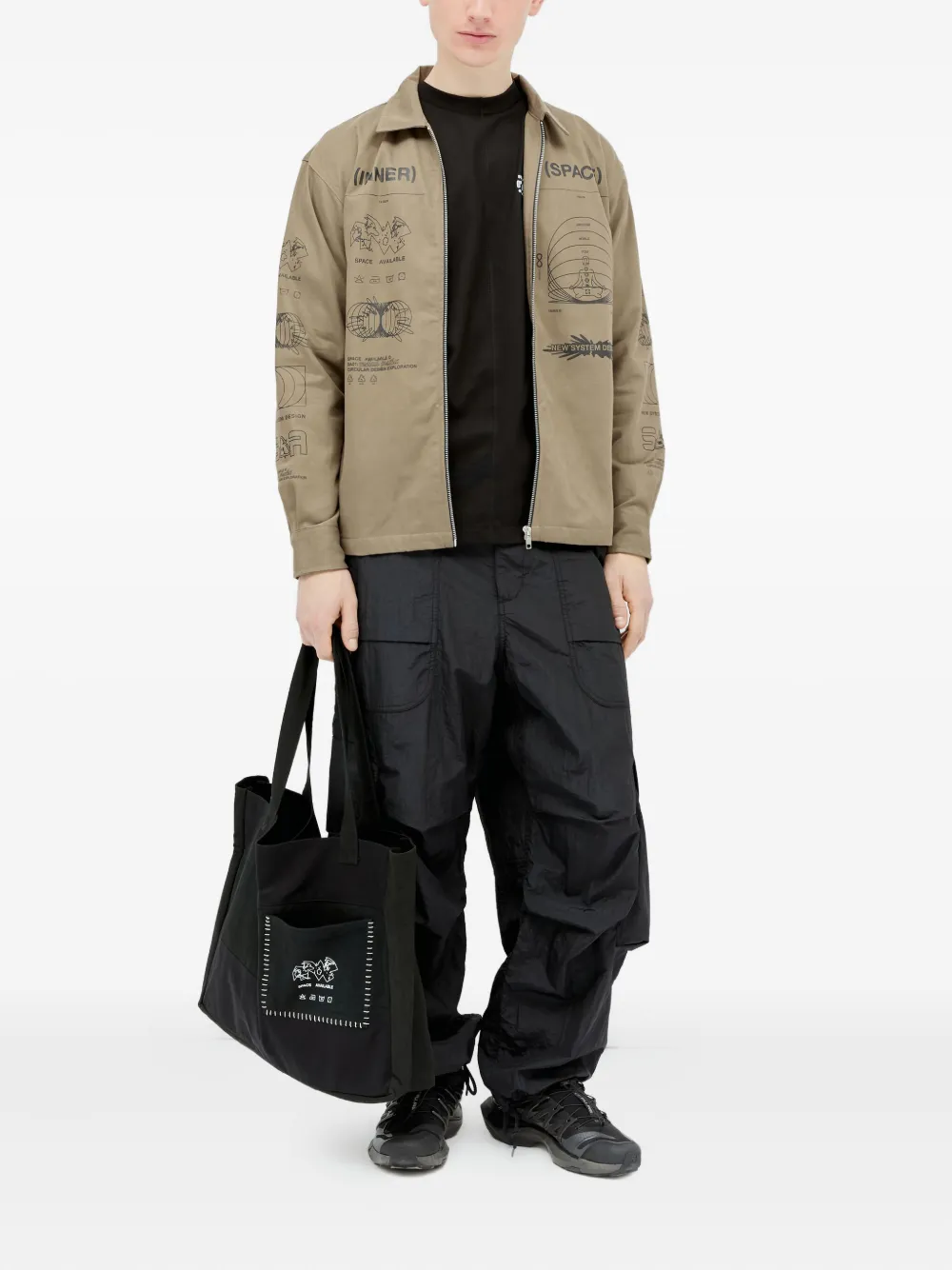 Space Available Inner Space Plant print zip-front shirt jacket | Shirt Jackets | Image 2