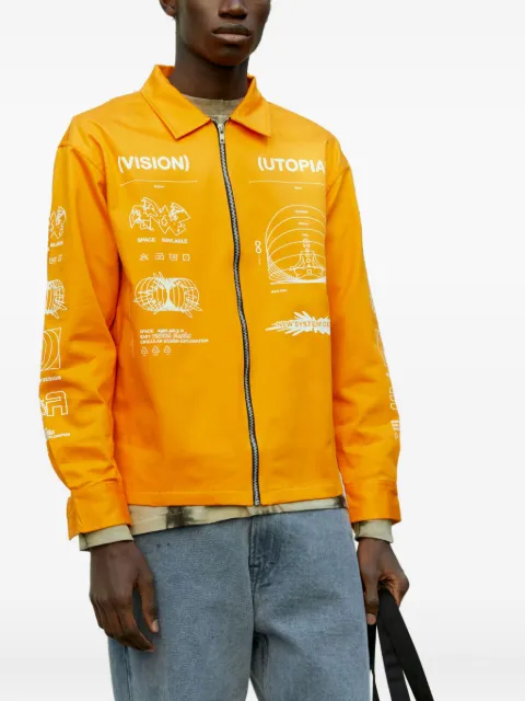 Space Available Utopia graphic-print zip-front jacket