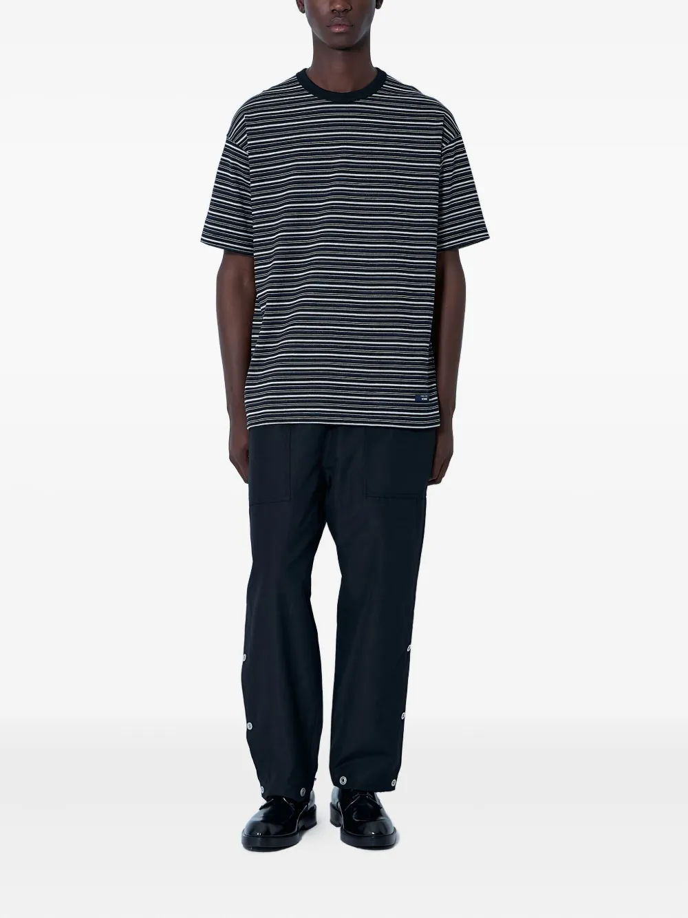 Comme des Garçons Homme striped crew-neck T-shirt Zwart