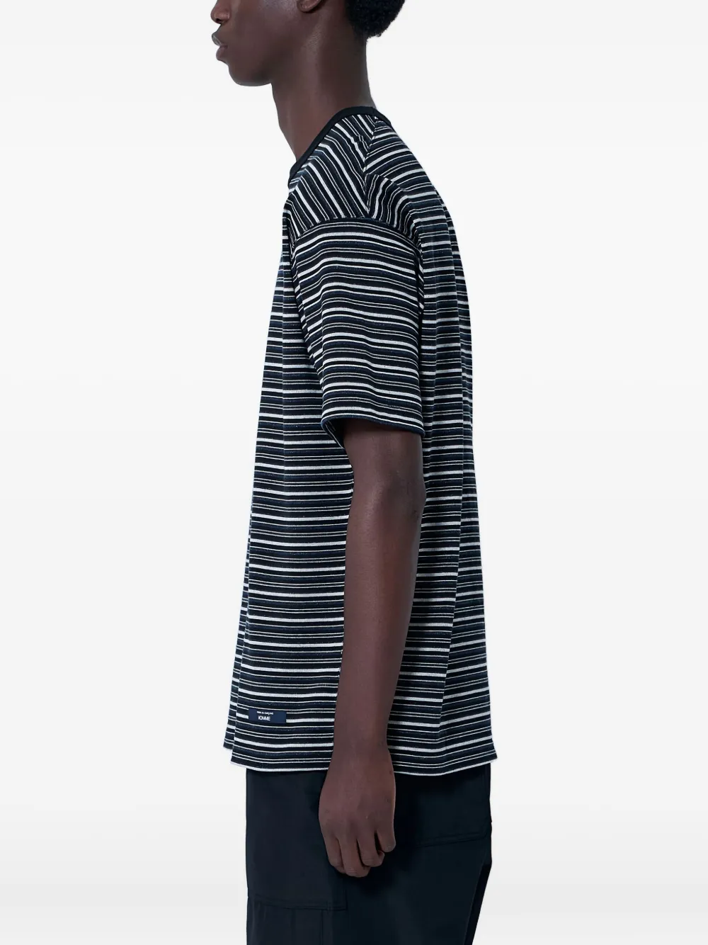 Comme des Garçons Homme striped crew-neck T-shirt Zwart