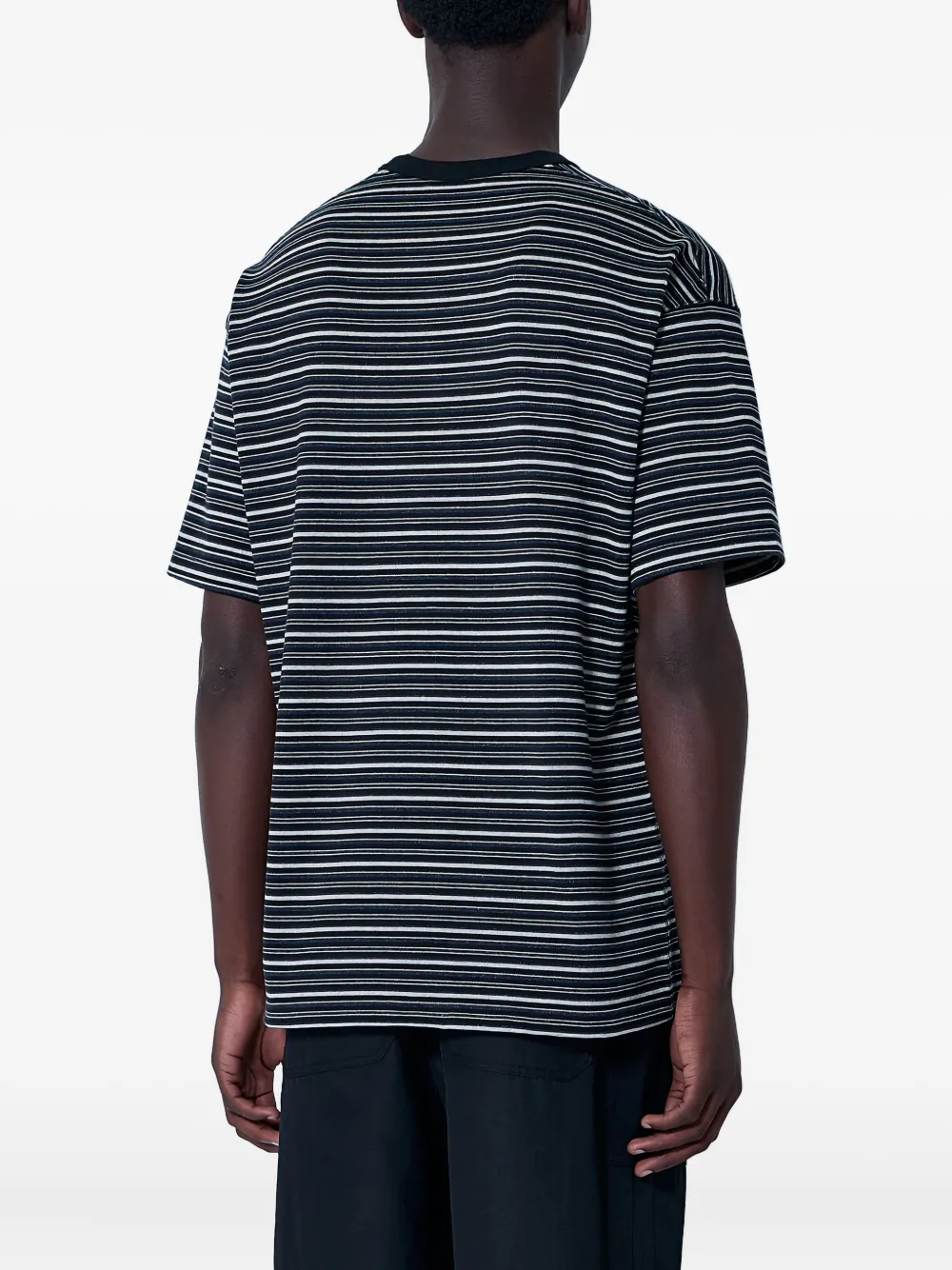 Comme des Garçons Homme striped crew-neck T-shirt Zwart