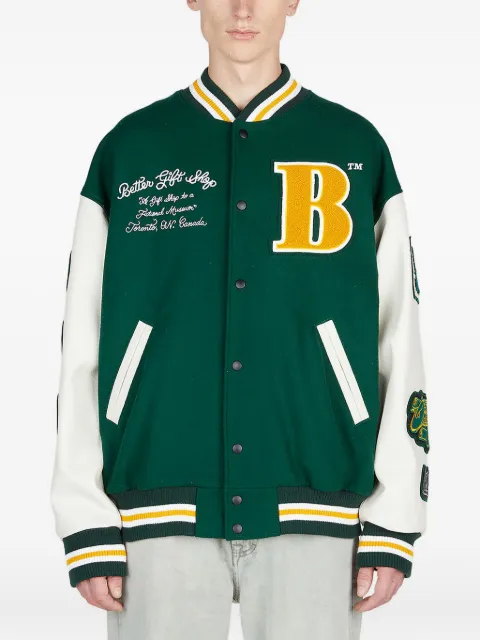 Better Gift Shop leather-sleeve appliqué varsity jacket
