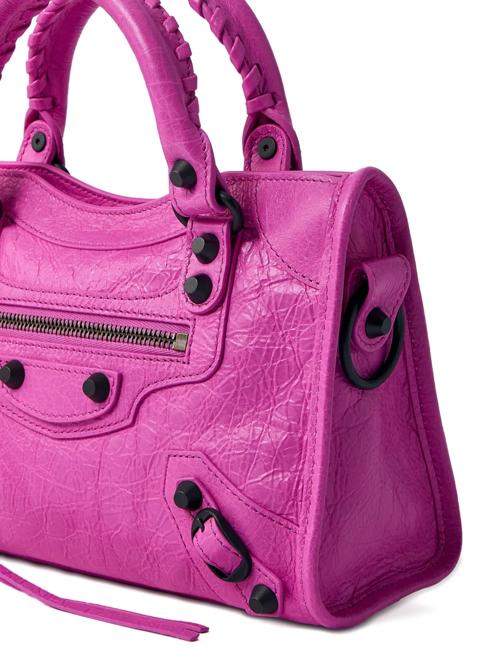 Balenciaga Le City leren shopper verfraaid met studs Roze
