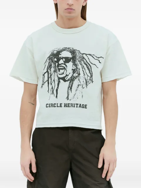 CIRCLE HERITAGE graphic-print raw-edge T-shirt