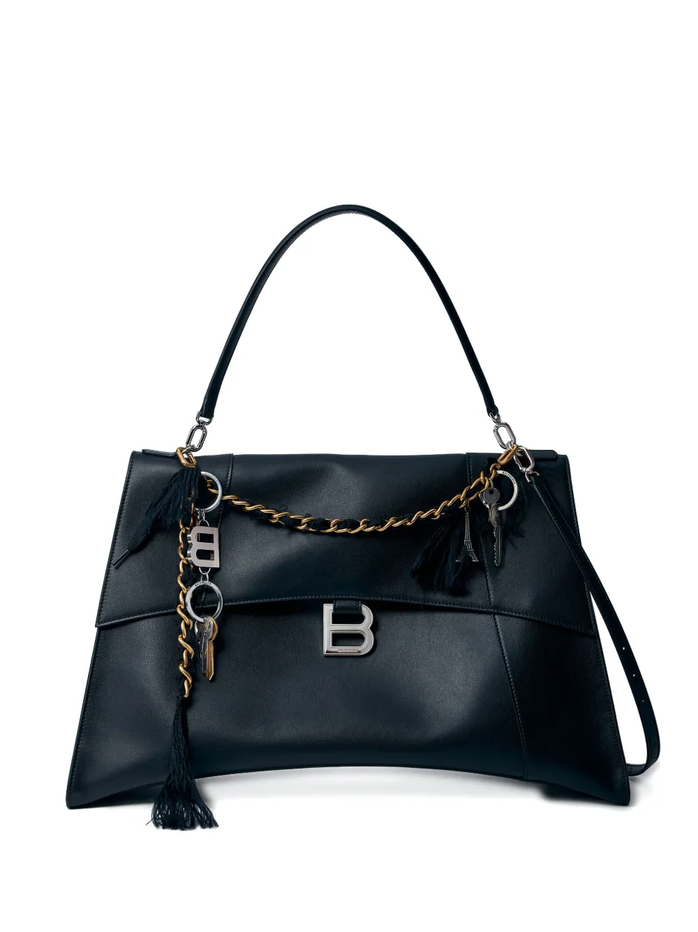 Balenciaga large Soft Hourglass flap tote bag Zwart