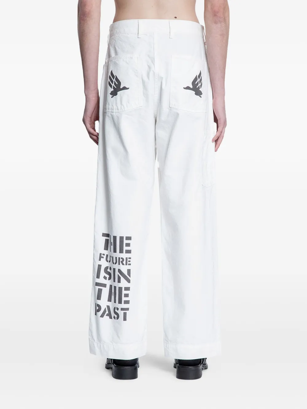 Human Made Broek met logopatroon en eendenprint Wit
