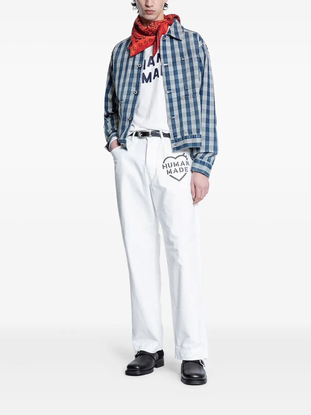 Human Made Broek met logopatroon en eendenprint Wit
