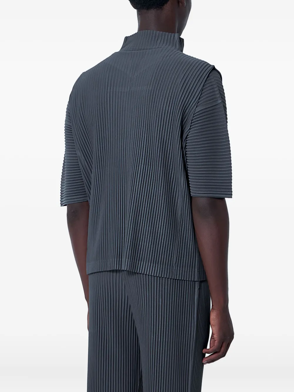 Homme Plissé Issey Miyake pleated zip-front vest Grijs