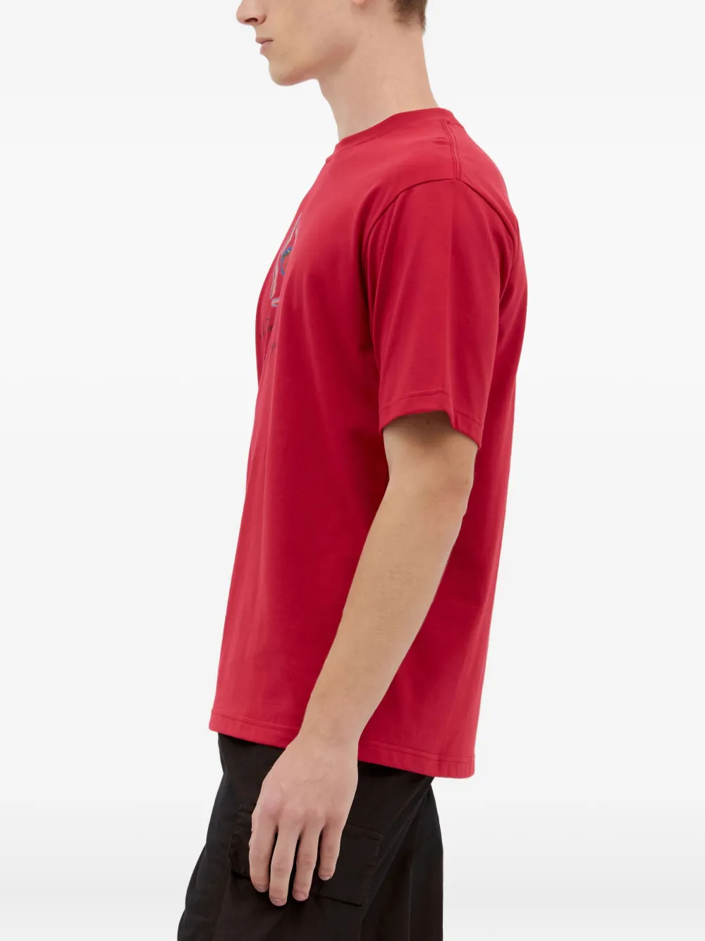 ICE & TECHNO graphic-print crewneck T-shirt Rood