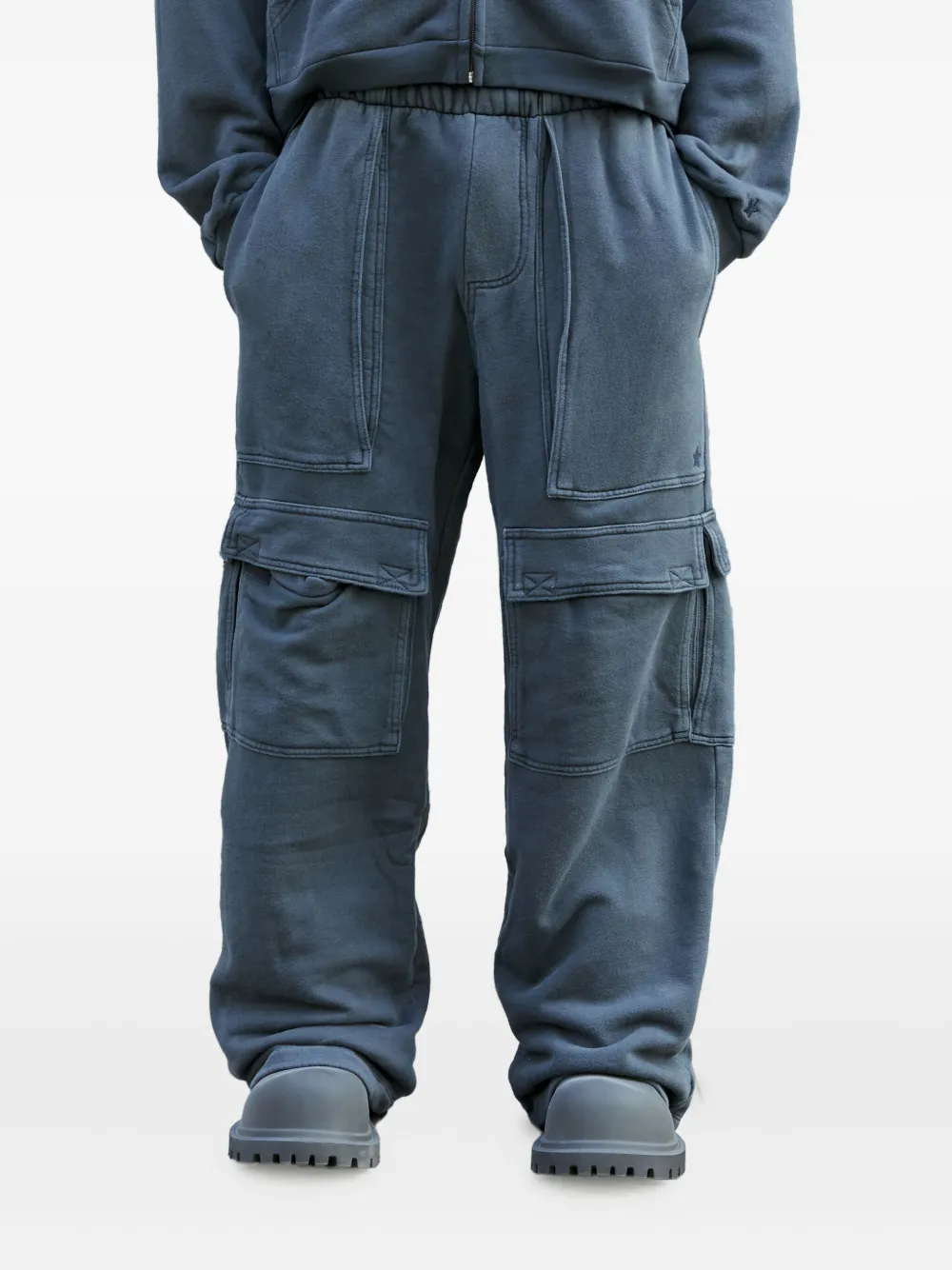 GREG ROSS cargo track pants Zwart