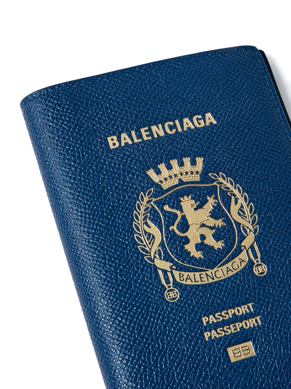 Balenciaga logo-embellished passport holder Blauw