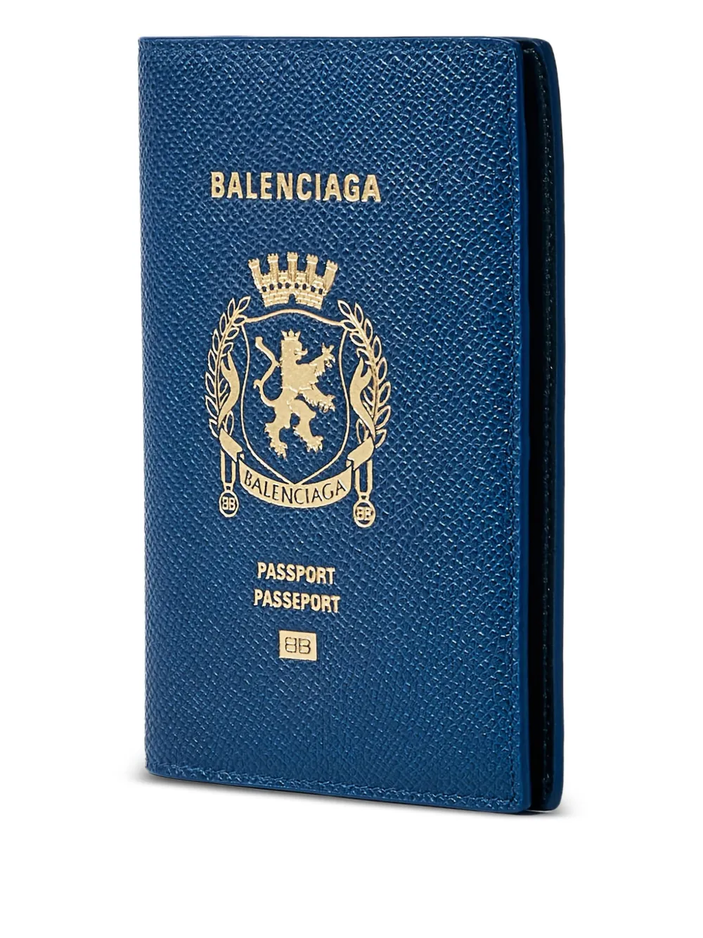 Balenciaga logo-embellished passport holder Blauw