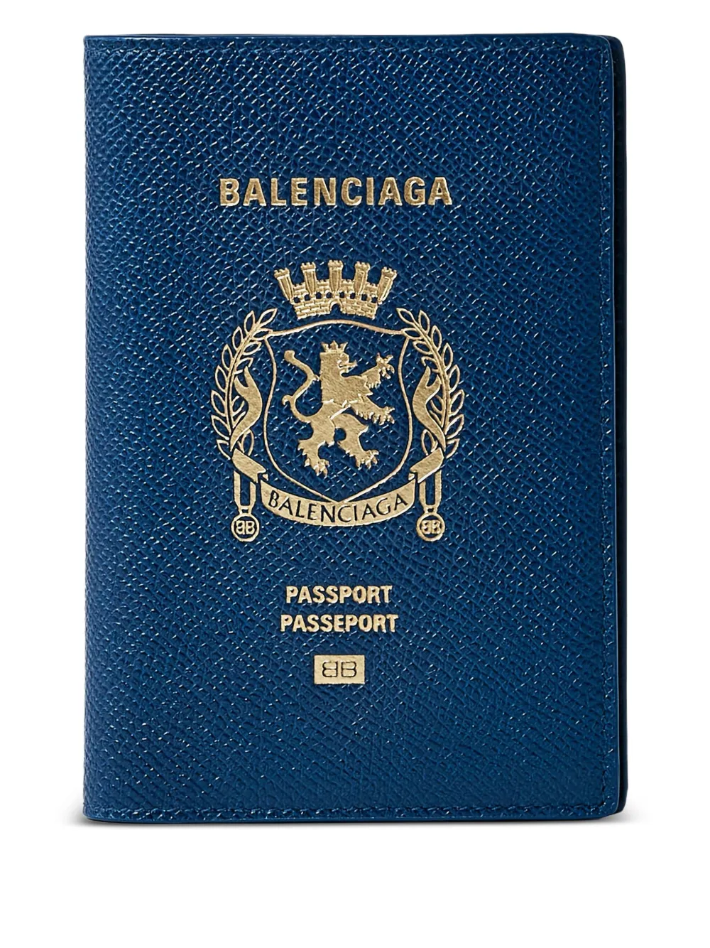 Balenciaga logo-embellished passport holder Blauw