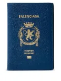 Balenciaga logo-embellished passport holder - Blue