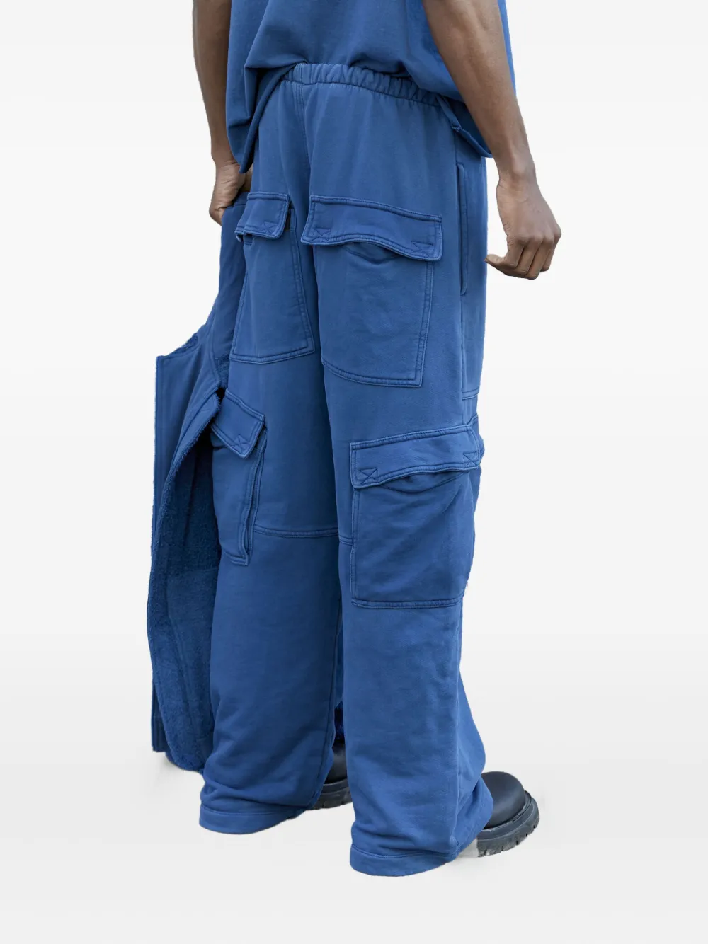 GREG ROSS multi-pocket elasticated-waistband track pants Blauw