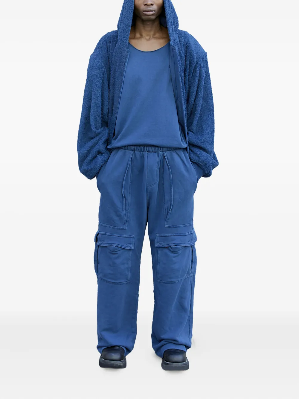 GREG ROSS multi-pocket elasticated-waistband track pants Blauw