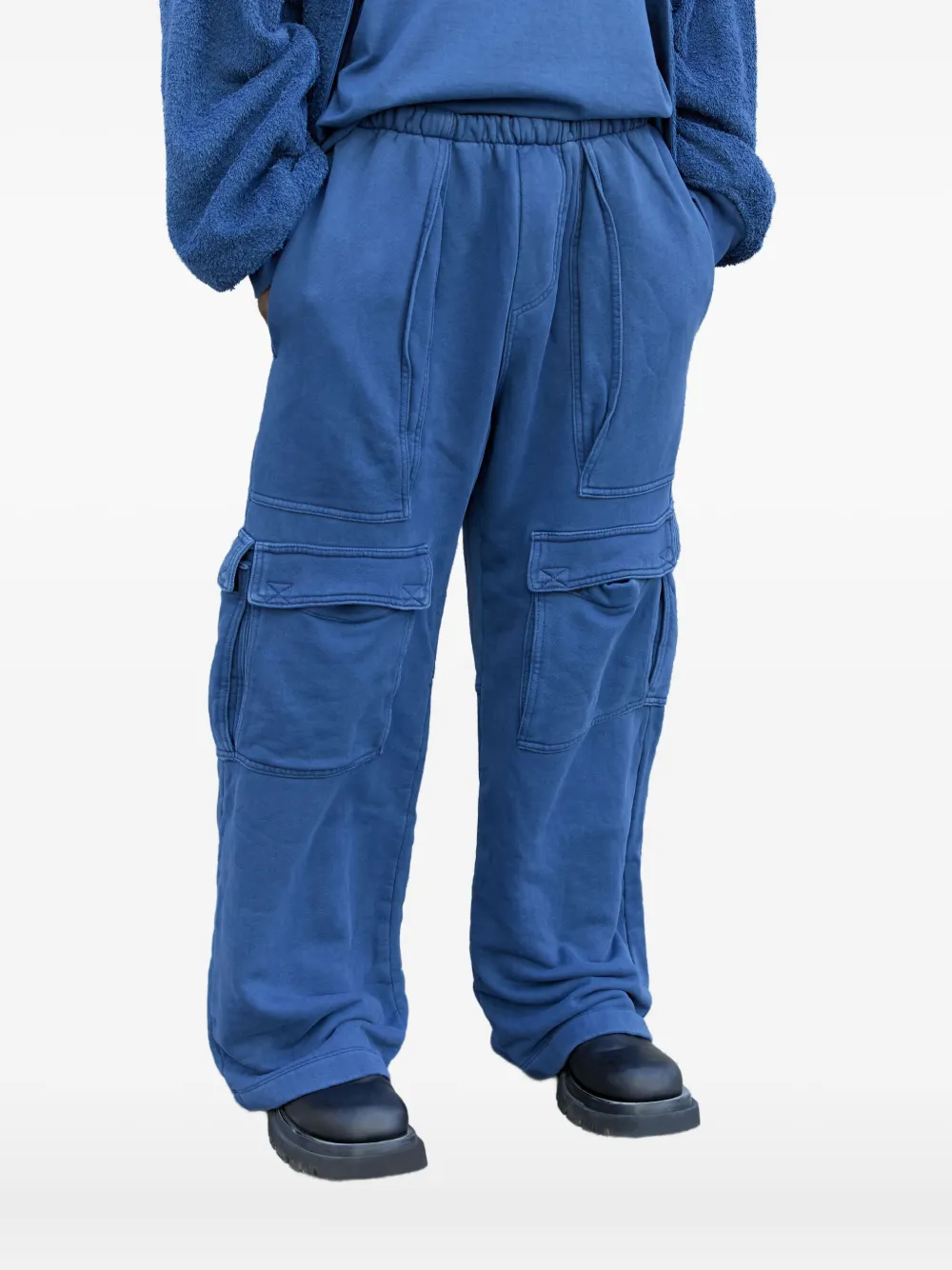 GREG ROSS multi-pocket elasticated-waistband track pants Blauw