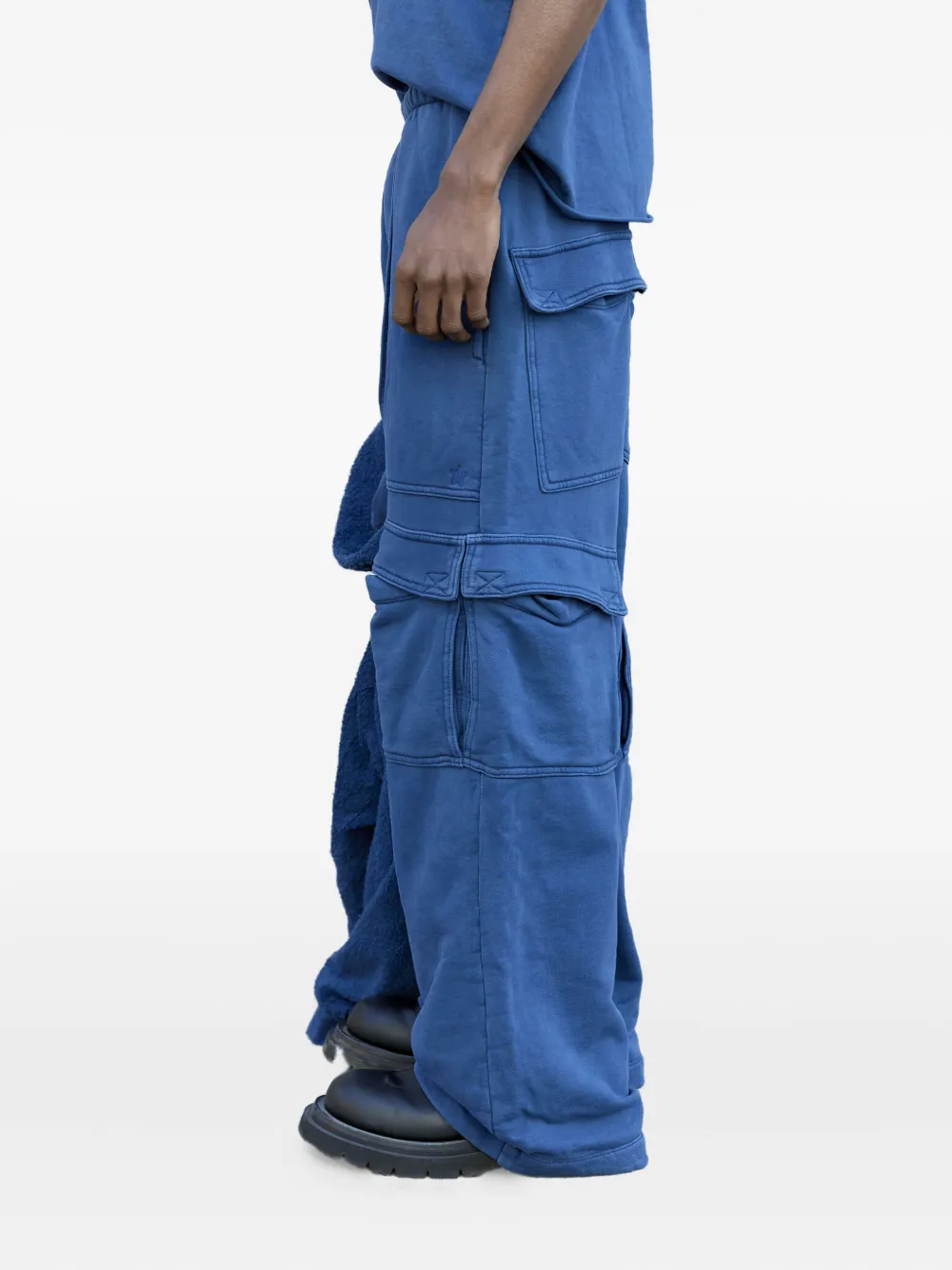 GREG ROSS multi-pocket elasticated-waistband track pants Blauw