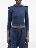 GREG ROSS Shrunken epauletted zip-front hoodie - Black