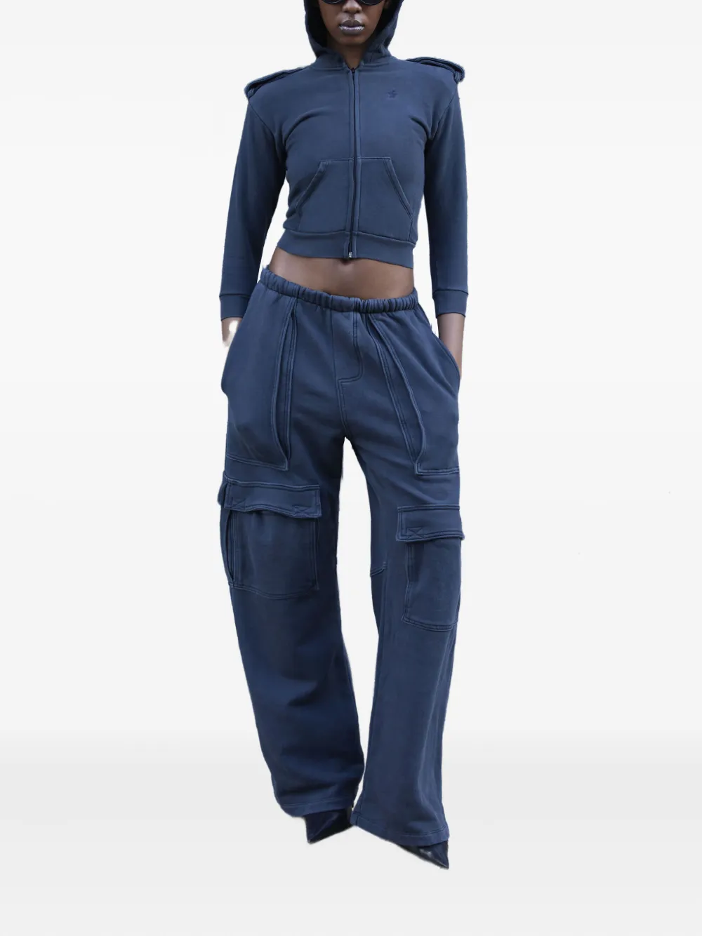 GREG ROSS Shrunken epauletted zip-front hoodie | Hoodies | Image 2