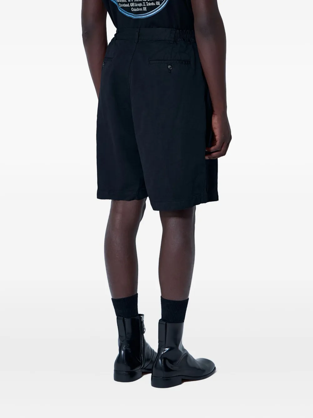 Junya Watanabe MAN pleated-details shorts Zwart