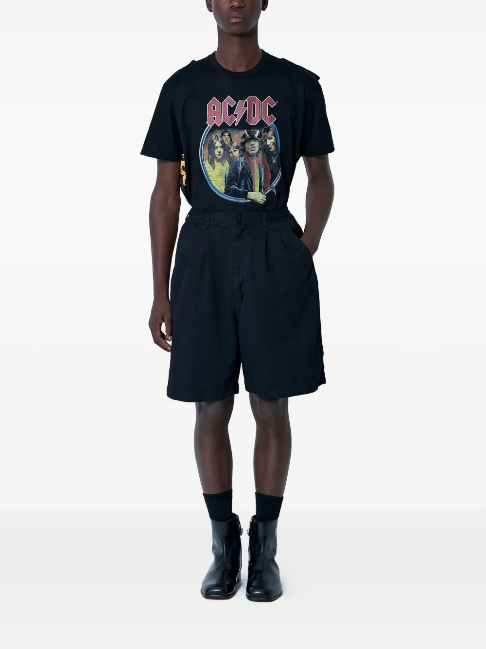 Junya Watanabe MAN pleated-details shorts Zwart